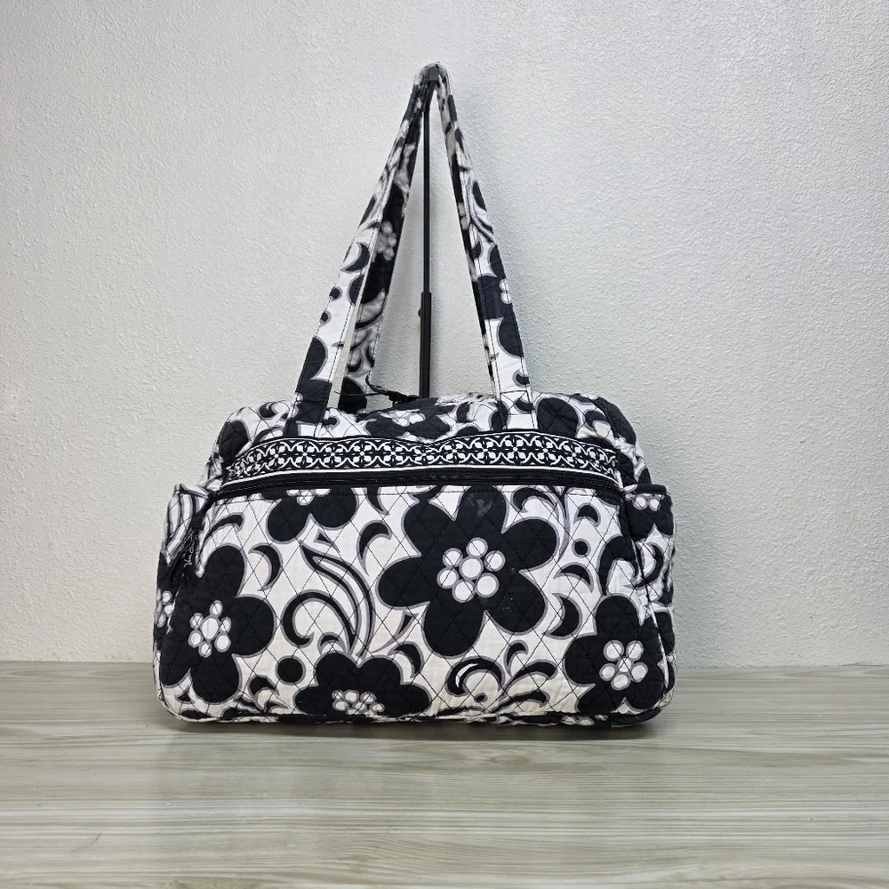 Vera Bradley Diaper Baby Bag Floral Pattern In Black & White